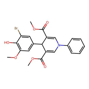 dimethyl 4-(3-bromo-4-hydroxy-5-methoxyphenyl)-1-phenyl-1,4-dihydropyridine-3,5-dicarboxylate structure