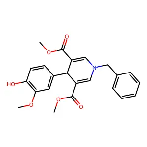 dimethyl 1-benzyl-4-(4-hydroxy-3-methoxyphenyl)-4H-pyridine-3,5-dicarboxylate structure
