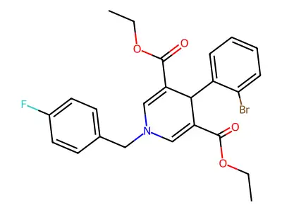 diethyl 4-(2-bromophenyl)-1-(4-fluorobenzyl)-1,4-dihydropyridine-3,5-dicarboxylate structure
