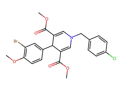 dimethyl 4-(3-bromo-4-methoxyphenyl)-1-(4-chlorobenzyl)-1,4-dihydropyridine-3,5-dicarboxylate structure