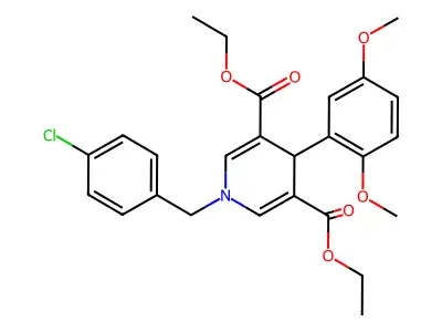 diethyl 1-(4-chlorobenzyl)-4-(2,5-dimethoxyphenyl)-1,4-dihydropyridine-3,5-dicarboxylate structure
