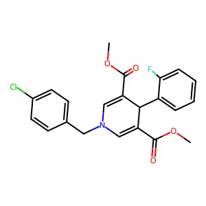 dimethyl 1-(4-chlorobenzyl)-4-(2-fluorophenyl)-1,4-dihydropyridine-3,5-dicarboxylate structure