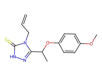 4-allyl-5-[1-(4-methoxyphenoxy)ethyl]-4H-1,2,4-triazole-3-thiol structure