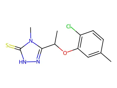 5-[1-(2-chloro-5-methylphenoxy)ethyl]-4-methyl-4H-1,2,4-triazole-3-thiol structure