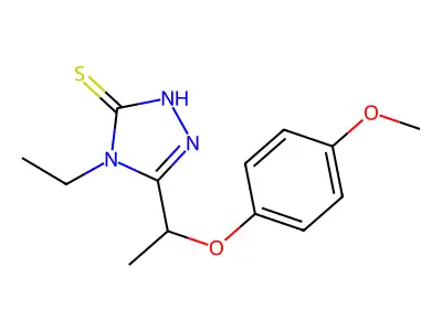 4-ethyl-5-[1-(4-methoxyphenoxy)ethyl]-4H-1,2,4-triazole-3-thiol structure