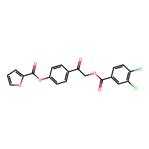 [4-[2-(3,4-Dichlorobenzoyl)oxyacetyl]phenyl] furan-2-carboxylate structure