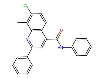 7-chloro-8-methyl-N,2-diphenylquinoline-4-carboxamide structure
