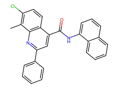 7-chloro-8-methyl-N-(1-naphthyl)-2-phenyl-4-quinolinecarboxamide structure