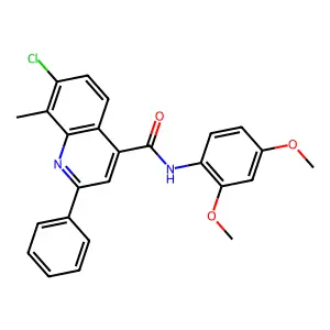 7-chloro-N-(2,4-dimethoxyphenyl)-8-methyl-2-phenylquinoline-4-carboxamide structure