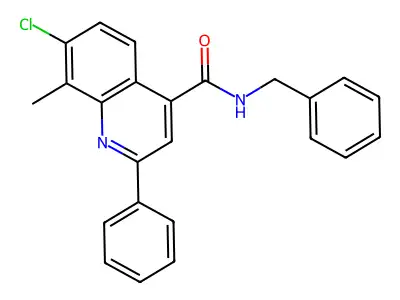 N-benzyl-7-chloro-8-methyl-2-phenylquinoline-4-carboxamide structure