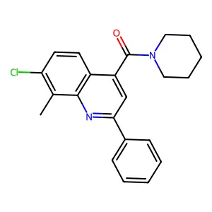 (7-Chloro-8-methyl-2-phenylquinolin-4-yl)-piperidin-1-ylmethanone structure