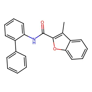 3-methyl-N-(2-phenylphenyl)-1-benzofuran-2-carboxamide structure