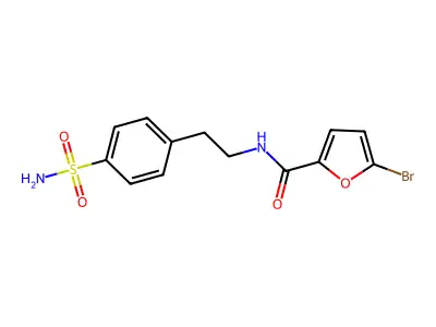 5-bromo-N-[2-(4-sulfamoylphenyl)ethyl]furan-2-carboxamide structure