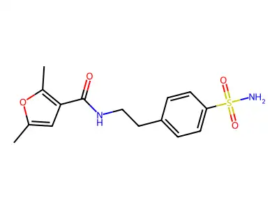 2,5-dimethyl-N-[2-(4-sulfamoylphenyl)ethyl]furan-3-carboxamide structure