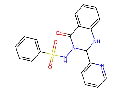 N-(4-oxo-2-pyridin-2-yl-1,2-dihydroquinazolin-3-yl)benzenesulfonamide structure