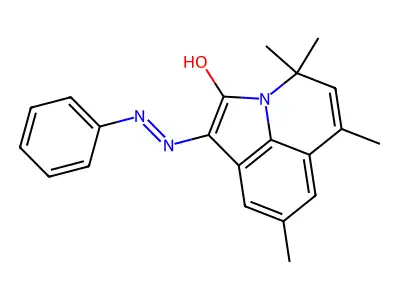 4,4,6,8-tetramethyl-1-(phenylhydrazono)-4H-pyrrolo[3,2,1-ij]quinolin-2(1H)-one structure