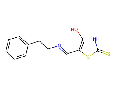5-(((2-Phenylethyl)amino)methylidene)-2-thioxo-1,3-thiazolidin-4-one structure