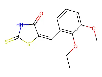 5-[(2-Ethoxy-3-methoxy-phenyl)methylene]-2-thioxo-thiazolidin-4-one structure