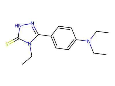 5-[4-(diethylamino)phenyl]-4-ethyl-4H-1,2,4-triazole-3-thiol structure