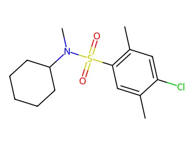 4-chloro-N-cyclohexyl-N,2,5-trimethylbenzenesulfonamide structure