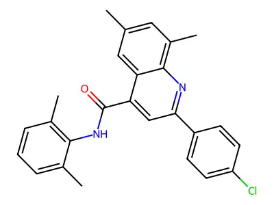 2-(4-chlorophenyl)-N-(2,6-dimethylphenyl)-6,8-dimethyl-4-quinolinecarboxamide structure