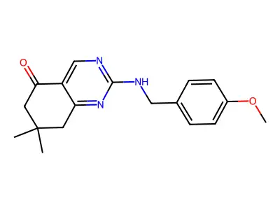 5(6H)-Quinazolinone, 7,8-dihydro-2-[[(4-methoxyphenyl)methyl]amino]-7,7-dimethyl- structure