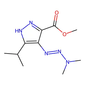 methyl 4-(dimethylaminodiazenyl)-5-propan-2-yl-1H-pyrazole-3-carboxylate structure