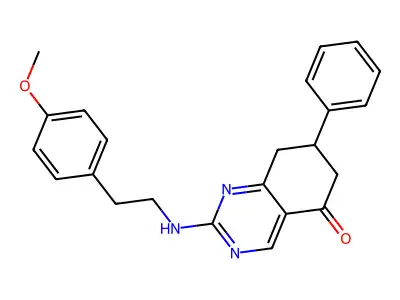 2-{[2-(4-methoxyphenyl)ethyl]amino}-7-phenyl-7,8-dihydroquinazolin-5(6H)-one structure