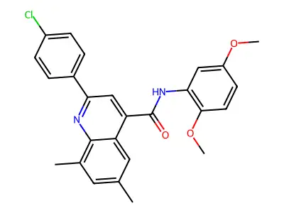 2-(4-chlorophenyl)-N-(2,5-dimethoxyphenyl)-6,8-dimethyl-4-quinolinecarboxamide structure