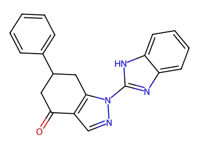 1-(1H-benzimidazol-2-yl)-6-phenyl-1,5,6,7-tetrahydro-4H-indazol-4-one structure