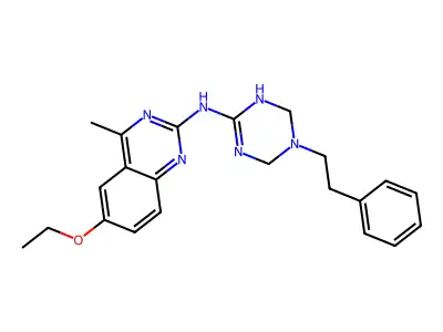 6-ethoxy-4-methyl-N-[5-(2-phenylethyl)-1,4,5,6-tetrahydro-1,3,5-triazin-2-yl]quinazolin-2-amine structure