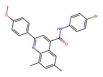 N-(4-bromophenyl)-2-(4-methoxyphenyl)-6,8-dimethyl-4-quinolinecarboxamide structure