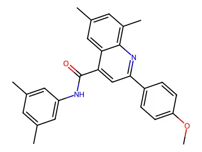 N-(3,5-dimethylphenyl)-2-(4-methoxyphenyl)-6,8-dimethyl-4-quinolinecarboxamide structure