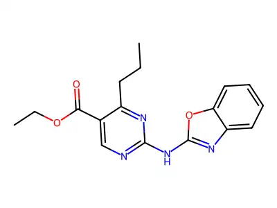 Ethyl 2-(1,3-benzoxazol-2-ylamino)-4-propylpyrimidine-5-carboxylate structure