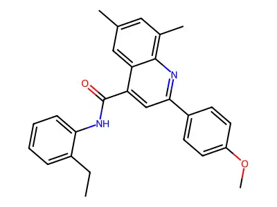 N-(2-ethylphenyl)-2-(4-methoxyphenyl)-6,8-dimethyl-4-quinolinecarboxamide structure