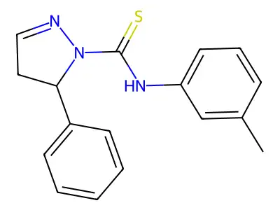 N-(3-methylphenyl)-5-phenyl-4,5-dihydro-1H-pyrazole-1-carbothioamide structure