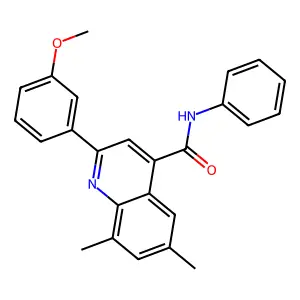 2-(3-methoxyphenyl)-6,8-dimethyl-N-phenyl-4-quinolinecarboxamide structure