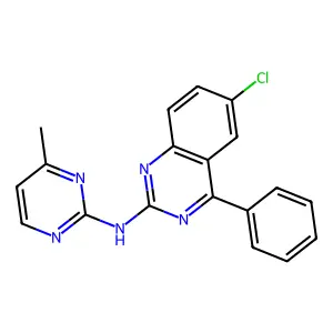 6-chloro-N-(4-methylpyrimidin-2-yl)-4-phenylquinazolin-2-amine structure