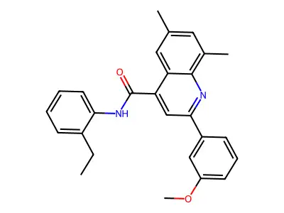 N-(2-ethylphenyl)-2-(3-methoxyphenyl)-6,8-dimethyl-4-quinolinecarboxamide structure