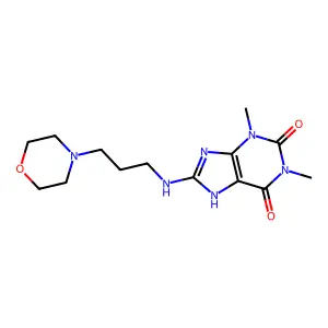 1,3-Dimethyl-8-(3-morpholin-4-yl-propylamino)-3,7-dihydro-purine-2,6-dione structure