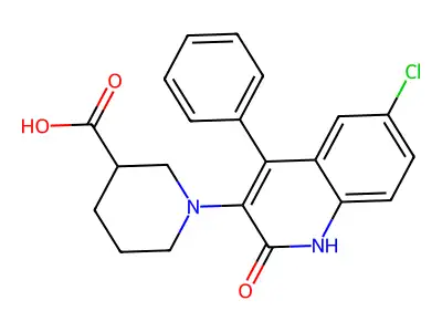 1-(6-Chloro-2-oxo-4-phenyl-1,2-dihydroquinolin-3-yl)piperidine-3-carboxylic acid structure