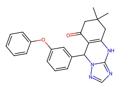 6,6-dimethyl-9-(3-phenoxyphenyl)-5,6,7,9-tetrahydro[1,2,4]triazolo[5,1-b]quinazolin-8(4H)-one structure