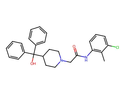 N-(3-chloro-2-methylphenyl)-2-[4-[hydroxy(diphenyl)methyl]piperidin-1-yl]acetamide structure