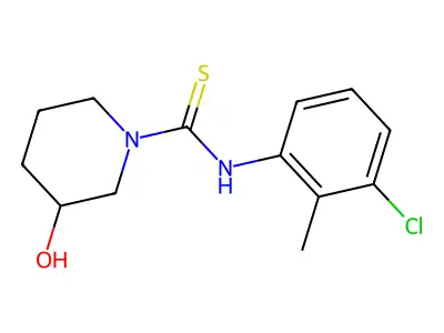 N-(3-chloro-2-methylphenyl)-3-hydroxypiperidine-1-carbothioamide structure