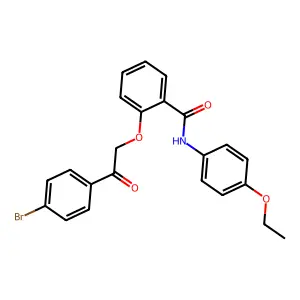 2-[2-(4-bromophenyl)-2-oxoethoxy]-N-(4-ethoxyphenyl)benzamide structure
