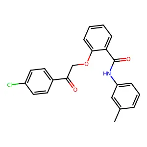 2-[2-(4-chlorophenyl)-2-oxoethoxy]-N-(3-methylphenyl)benzamide structure