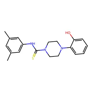 N-(3,5-dimethylphenyl)-4-(2-hydroxyphenyl)piperazine-1-carbothioamide structure