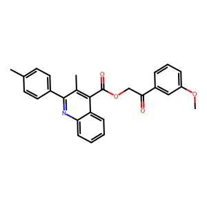 2-(3-methoxyphenyl)-2-oxoethyl 3-methyl-2-(4-methylphenyl)-4-quinolinecarboxylate structure