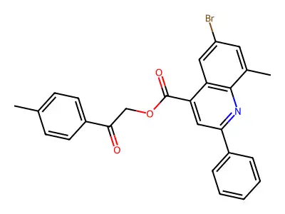 2-(4-Methylphenyl)-2-oxoethyl 6-bromo-8-methyl-2-phenyl-4-quinolinecarboxylate structure
