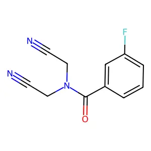 N,N-bis(cyanomethyl)-3-fluorobenzamide structure